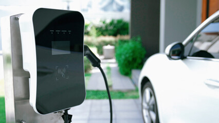 Home charging station provides an eco-friendly sustainable power supply for EV cars. Progressive...