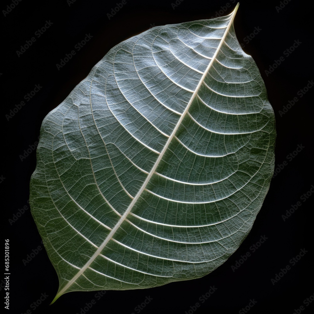 Poster transparent skeleton leaf with beautiful texture on a green. beautiful generative ai aig32