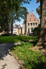 Fototapeta na wymiar Garden of the Martena museum in the city of Franeker in Friesland.