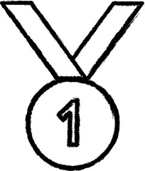 first place medal icon grunge style vector