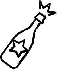 champagne of the winner icon grunge style vector