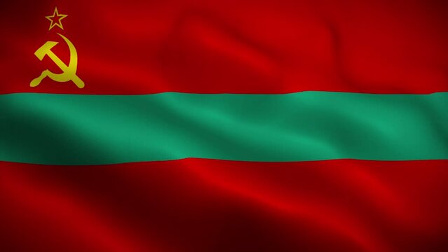 Transnistria flag waving animation, perfect loop, official colors, 4K video