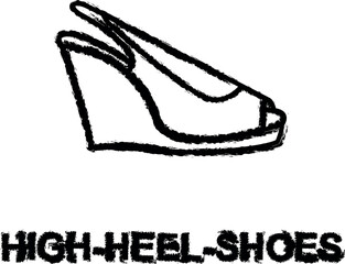 high-heeled shoes icon grunge style vector