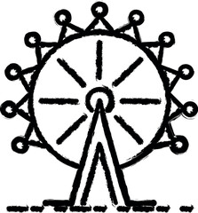 Ferris wheel dusk style icon grunge style vector