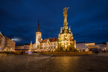 Naklejka premium Christmas market on the Upper square in Olomouc - Czech Republic
