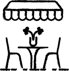 table in the restaurant dusk style icon grunge style vector