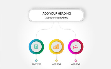 3 step flow chart infographic design