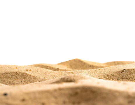 Sand border bottom Isolated on White Background, Cut Out