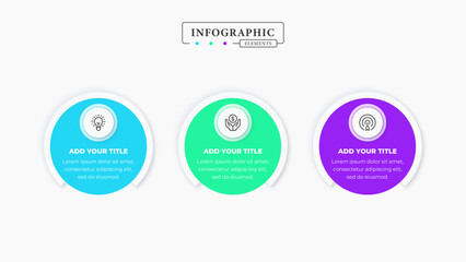 Vector creative business circle infographic elements with three steps or options