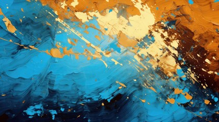 abstract oil paints background, huge scribble texture with gold