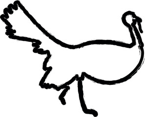 Turkey, Bird, Farm icon grunge style vector