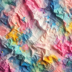 Colorful crumpled paper abstract background Generative AI