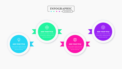 Modern vector business infographic elements with 4 steps or options