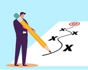 Strategic planning, plan to overcome difficulty or obstacle to reach goal or target, team brainstorm or competitor analysis, business success concept