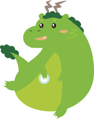 ぽっちゃりしたかわいい龍のイラスト素材