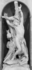 Tuinposter GENOVA, ITALY - MARCH 7, 2023: The marble statue of St. Sebastian in the church Basilica di Santa Maria Assunta by Pierre Puget (1620-1694) © Renáta Sedmáková
