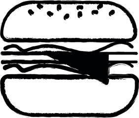 cheeseburger icon grunge style vector