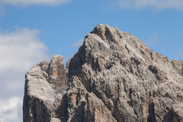 The western side of Sass Rigais from the Val Gardena area