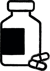 capsule medication icon grunge style vector