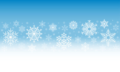 White Seamless Snowflake Pattern Isolated On White Blue Ombre Background