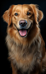 Golden Retriever Dog Studio Portrait - Generative AI