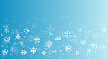 White Seamless Snowflake Pattern Isolated On Blue Ombre Background