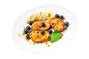 French toast sweet pancakes breakfast cooking meal food snack on the table copy space food background rustic top view