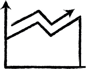 line chart line icon grunge style vector