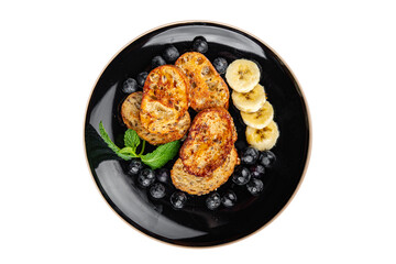 French toast sweet pancakes breakfast cooking meal food snack on the table copy space food background rustic top view