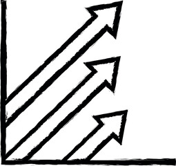arrow chart line icon grunge style vector