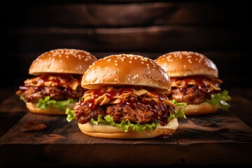 BBQ Turkey Burger Sliders - Icon on white background