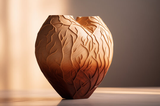 Coeur veineux en c&eacute;ramique repr&eacute;sentant le syndrome du c&oelig;ur bris&eacute;, tako tsubo, poterie du myocarde