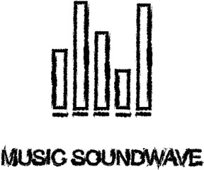 music soundwave icon grunge style vector