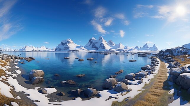 Beautiful landscape blue iceberg UHD wallpaper