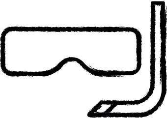 mask for diving icon grunge style vector