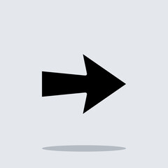 Right arrow icon vector. Next icon sign symbol vector. Move forward vector icon illustration isolated on gray background