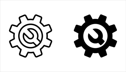 Customisation line icon set. Settings or editing sign. Repair symbol. Quality design element on white background