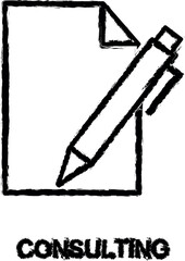 consulting icon grunge style vector