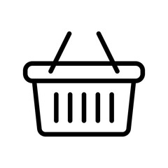 Shopping basket line icon - vector illustration