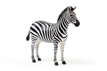 a zebra toy on a white background