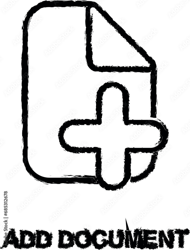 Aufkleber add document icon grunge style vector