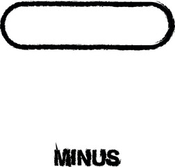 minus sign icon grunge style vector