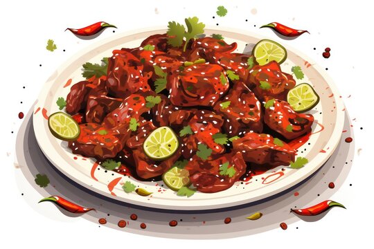 Spicy Hunan Beef - Icon on white background