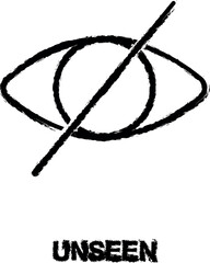 unseen sign icon grunge style vector