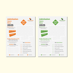 School flyer design and School admission, kids education flyer premium vector template Design