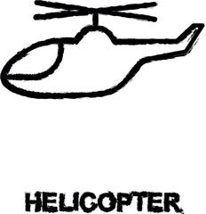 helicopter icon grunge style vector