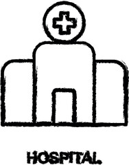 hospital building icon grunge style vector