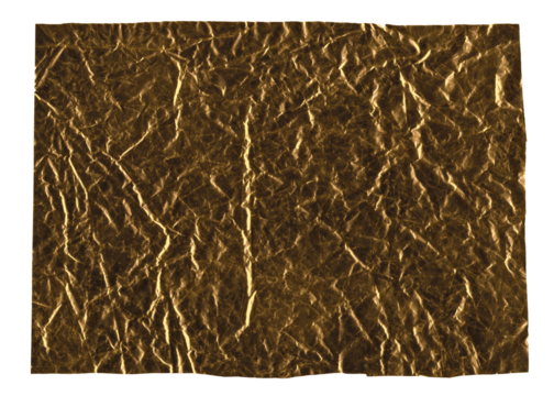 Crumpled golden wallpaper. Vintage scratched grunge background. Texture for design. Space for text. 