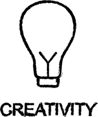 creativity line icon grunge style vector
