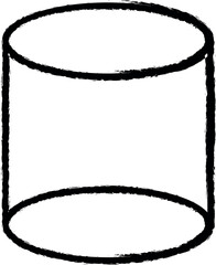 3d cylinder icon grunge style vector